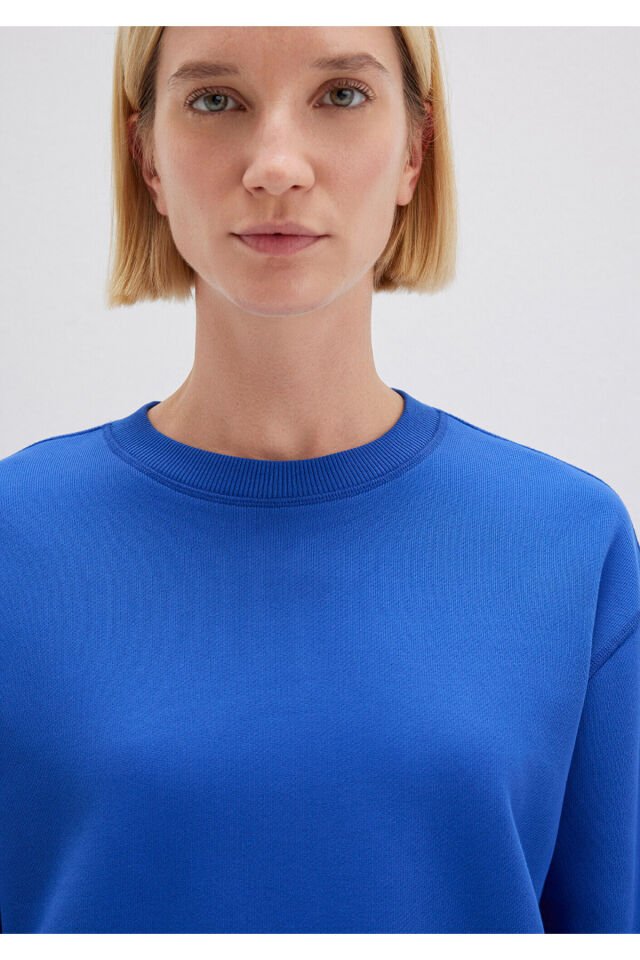 MAVİ KADIN BİSİKLET YAKA SWEATSHIRT Parlak Mavi 1S10389-70576