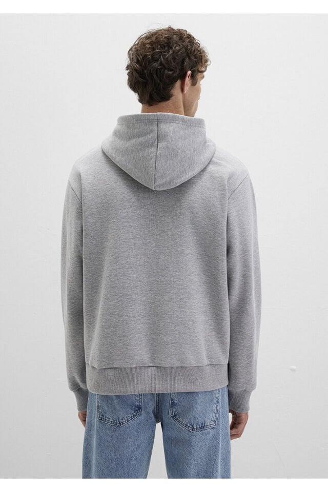 MAVİ ERKEK MAVİ KAPÜŞONLU SWEATSHIRT Gri Melanj 0S10413-80018