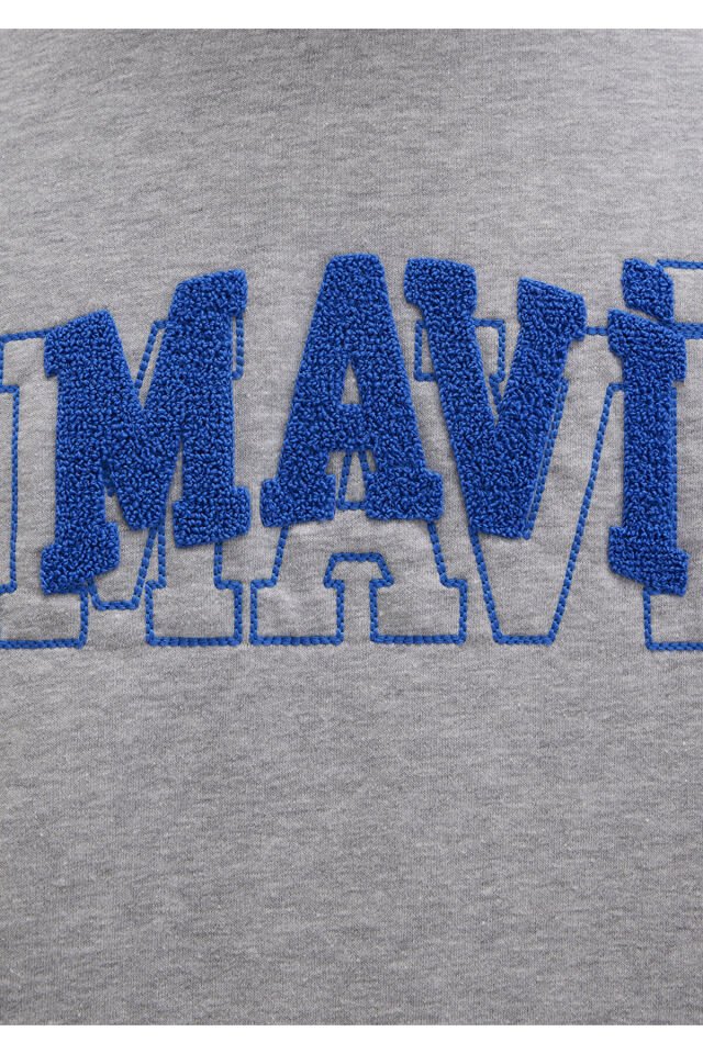 MAVİ ERKEK MAVİ KAPÜŞONLU SWEATSHIRT Gri Melanj 0S10413-80018