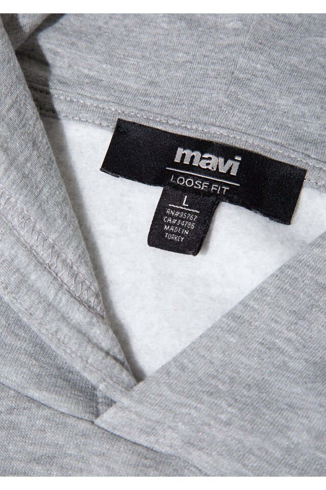 MAVİ ERKEK MAVİ KAPÜŞONLU SWEATSHIRT Gri Melanj 0S10413-80018