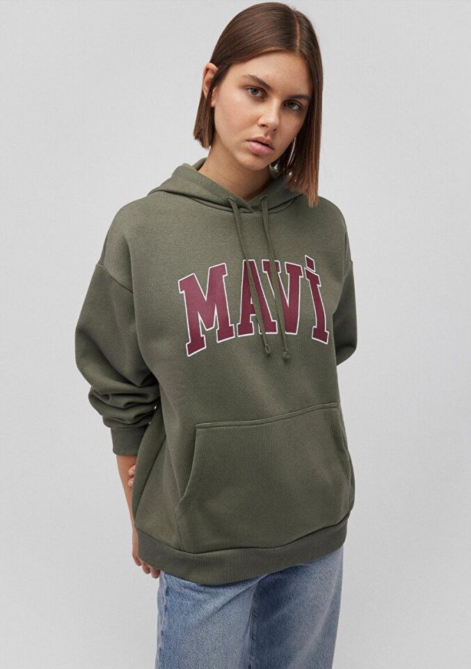 MAVİ KADIN MAVİ LOGO KAPÜŞONLU SWEATSHIRT Haki 1600361-71581