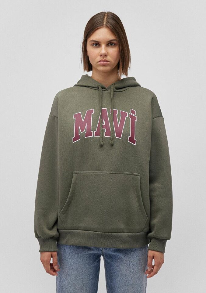 MAVİ KADIN MAVİ LOGO KAPÜŞONLU SWEATSHIRT Haki 1600361-71581