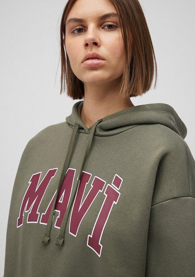 MAVİ KADIN MAVİ LOGO KAPÜŞONLU SWEATSHIRT Haki 1600361-71581