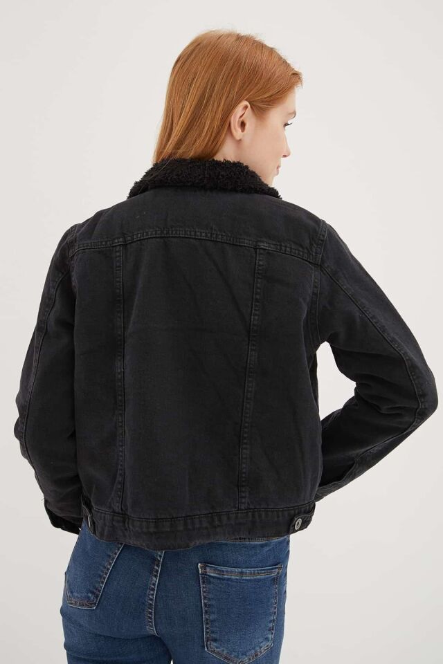 FASHION FRIENDS KADIN İÇİ KÜRKLÜ DENİM CEKET 23K0266K1