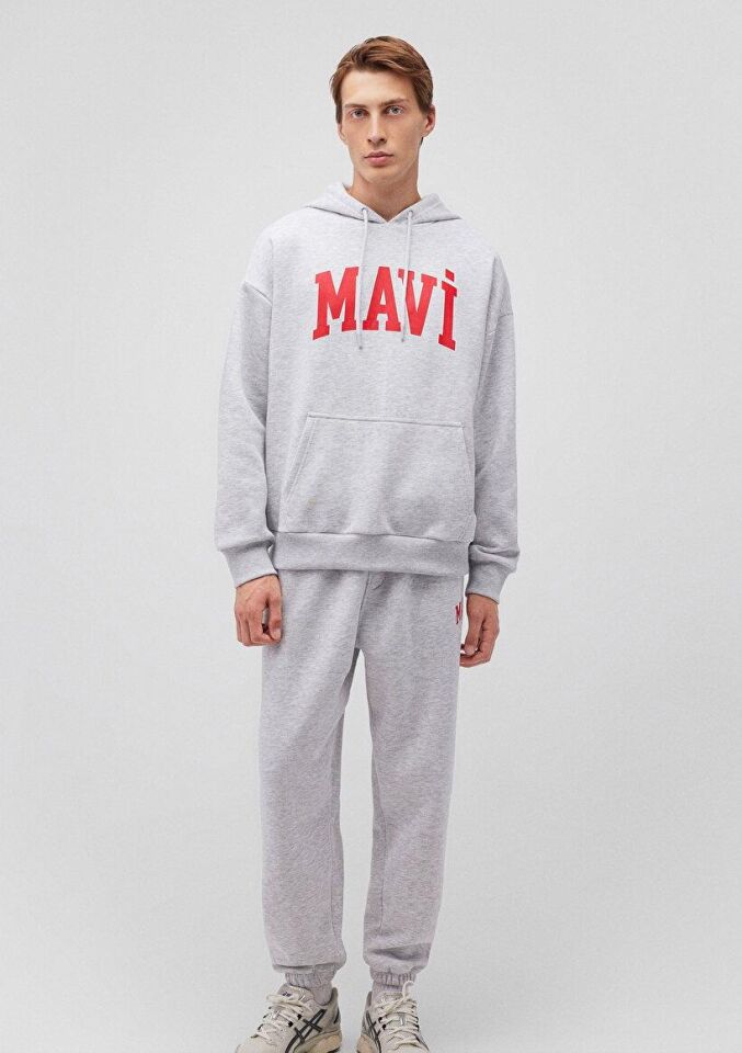MAVİ ERKEK MAVİ BASKILI SWEATSHIRT Kar Gri MelanJ 067149-85438