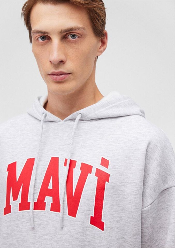 MAVİ ERKEK MAVİ BASKILI SWEATSHIRT Kar Gri MelanJ 067149-85438