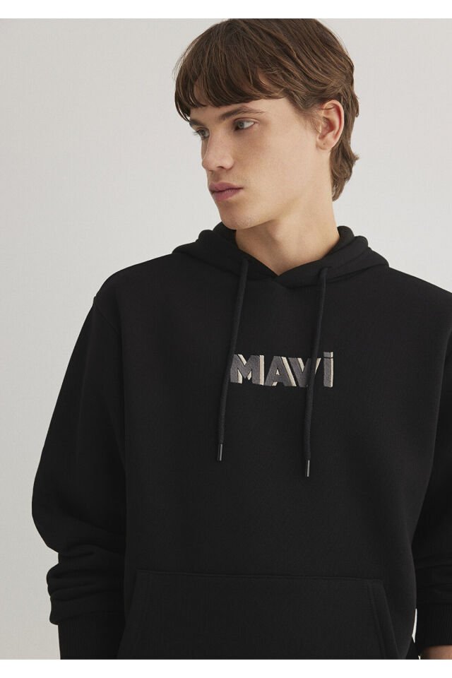 MAVİ ERKEK MAVİ KAPÜŞONLU SWEATSHIRT Siyah 0S10326-900