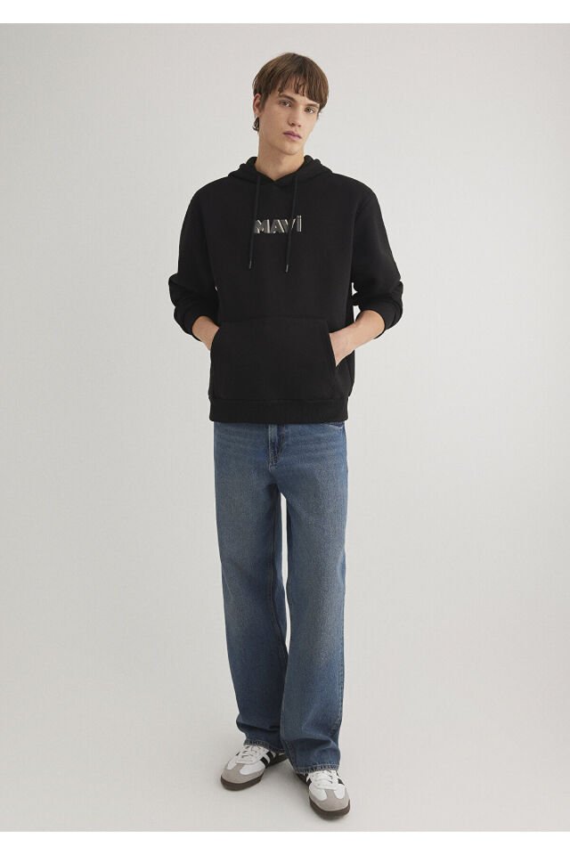 MAVİ ERKEK MAVİ KAPÜŞONLU SWEATSHIRT Siyah 0S10326-900