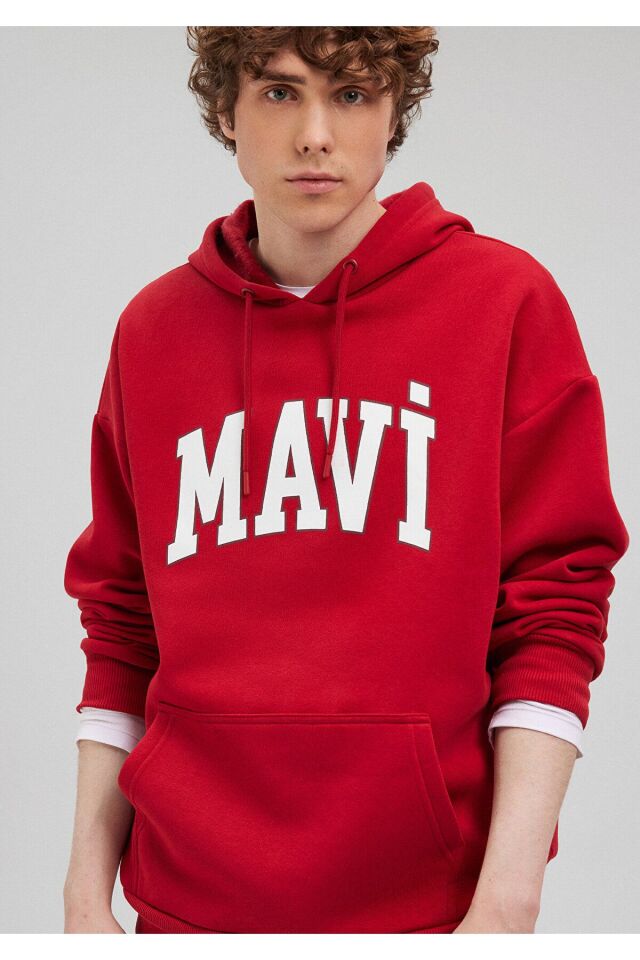 MAVİ ERKEK MAVİ BASKILI SWEATSHIRT Kırmızı 067149-86417