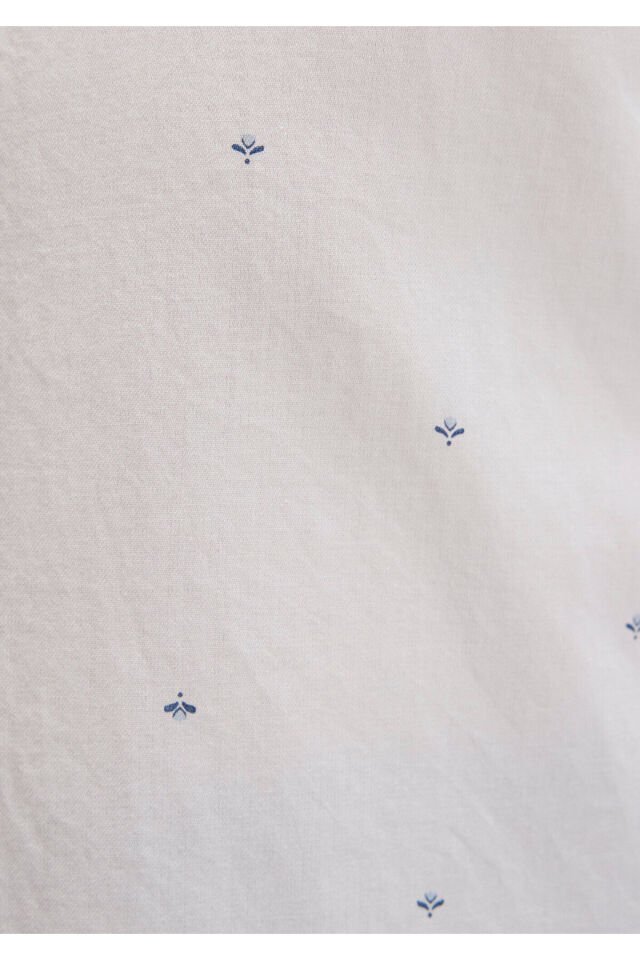 MAVİ KADIN UZUN KOLLU DOKUMA GÖMLEK  White Micro Ca 1211286-91353