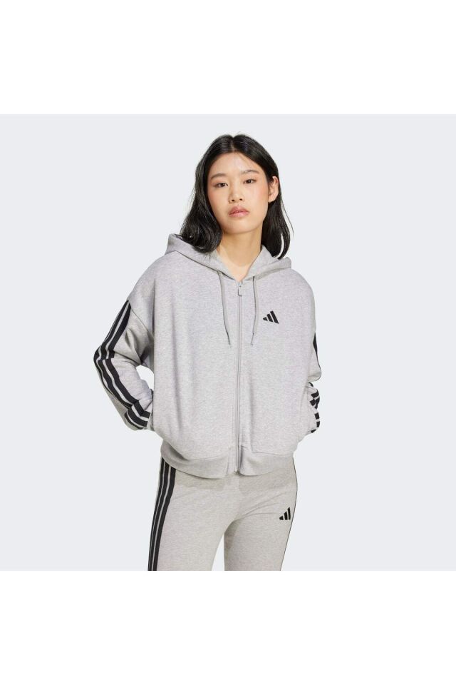 ADİDAS KADIN KAPÜŞONLU SWEATSHIRT W 3S FT FZ HD JE0055