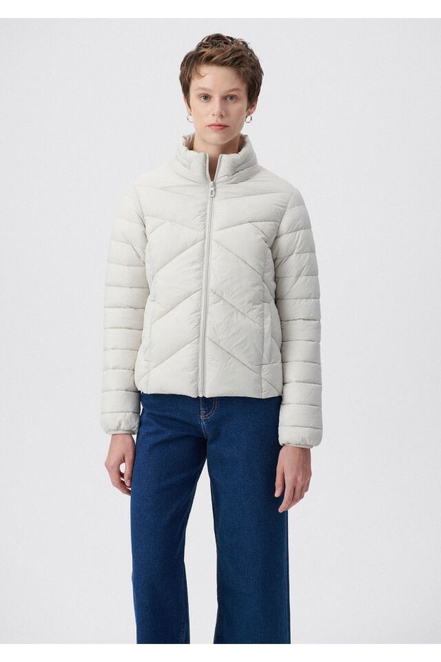 MAVİ KADIN DİK YAKA CEKET Pus Gri 110698-27105 Standart - S