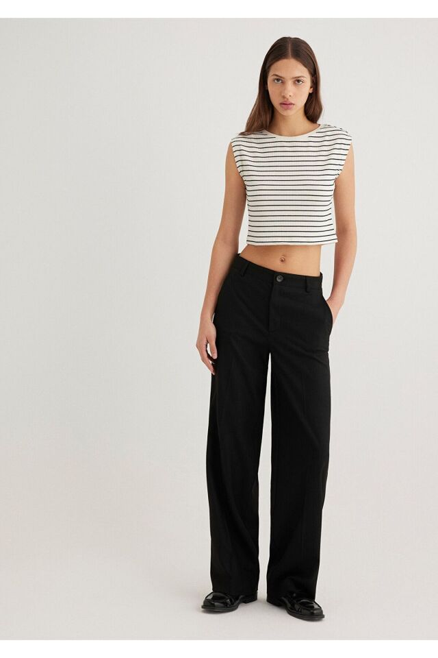 MAVİ KADIN DOKUMA PANTOLON Siyah 1010647-900