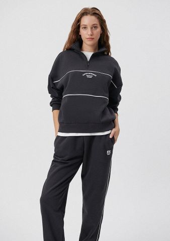 MAVİ KADIN YARIM FERMUARLI SWEATSHIRT Kömür 1S10007-70087