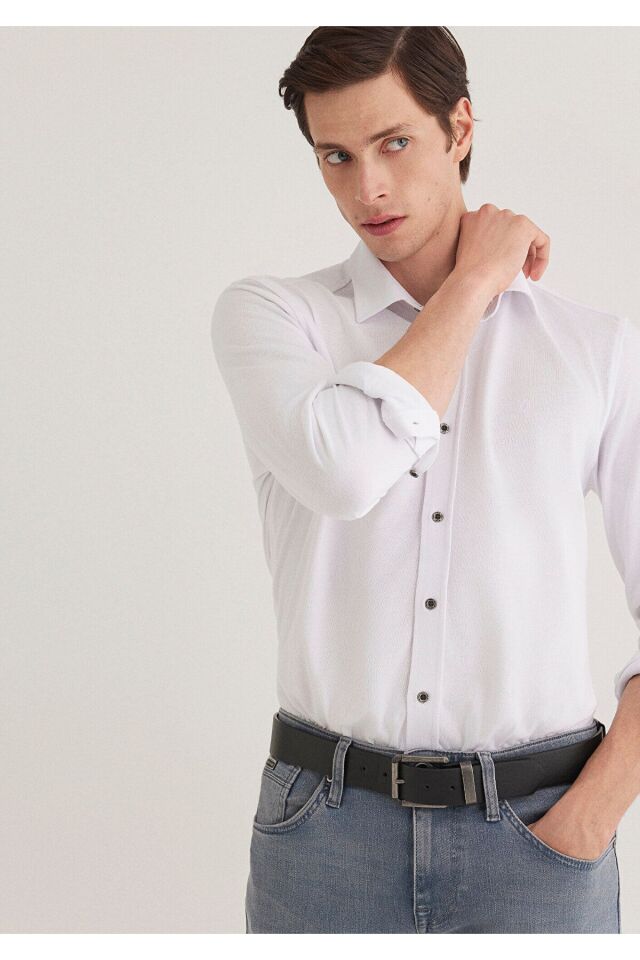 MAVİ ERKEK UZUN KOL GÖMLEK Beyaz 021638-620