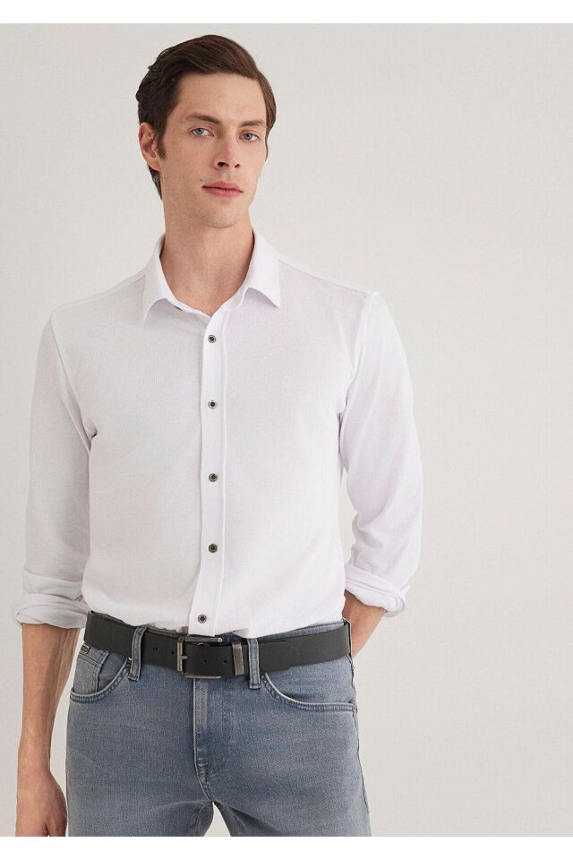 MAVİ ERKEK UZUN KOL GÖMLEK Beyaz 021638-620
