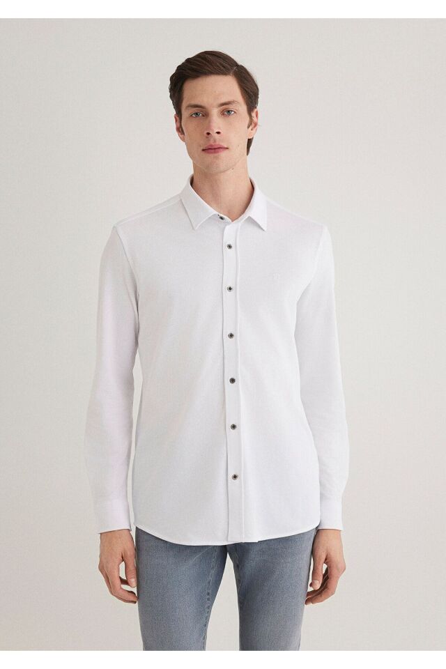 MAVİ ERKEK UZUN KOL GÖMLEK Beyaz 021638-620