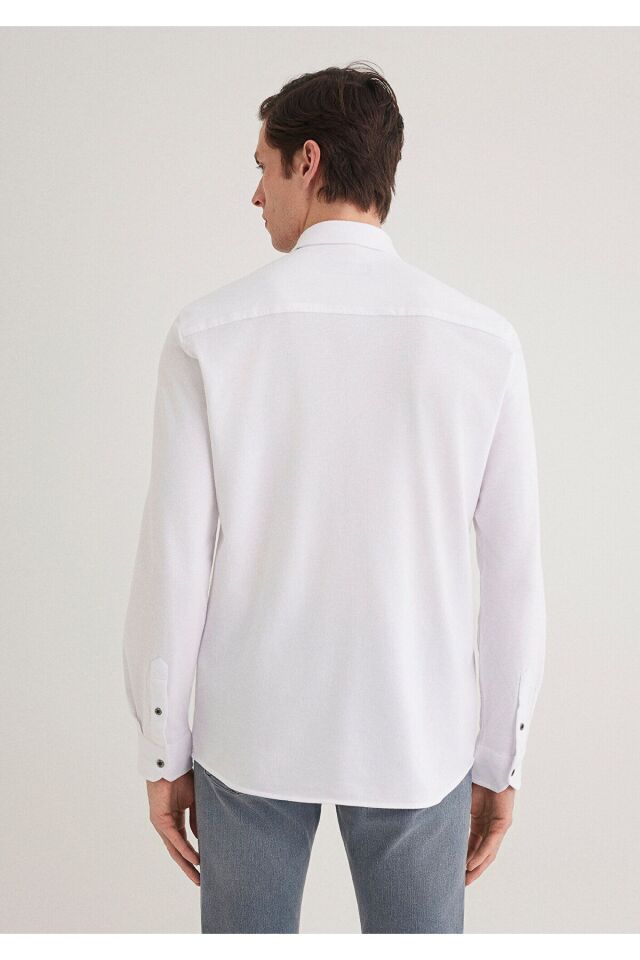 MAVİ ERKEK UZUN KOL GÖMLEK Beyaz 021638-620