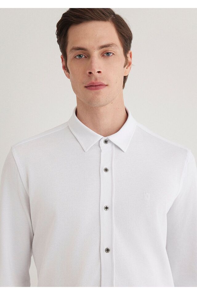 MAVİ ERKEK UZUN KOL GÖMLEK Beyaz 021638-620