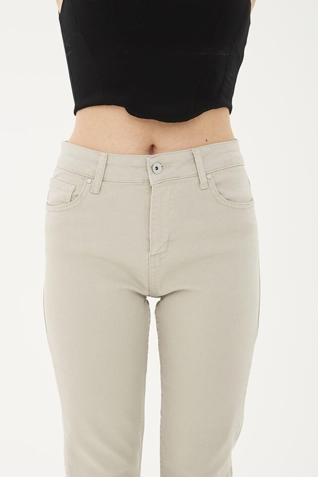 FASHION FRIENDS KADIN MOM PANTOLON 23Y-PNT0534K1 TAŞ - 34