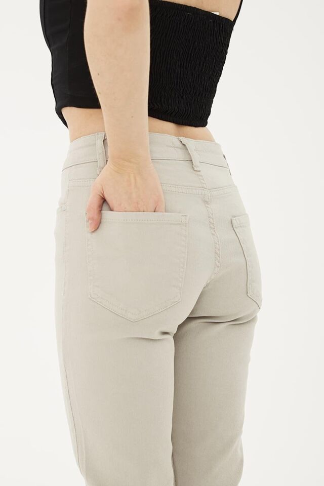 FASHION FRIENDS KADIN MOM PANTOLON 23Y-PNT0534K1 TAŞ - 34