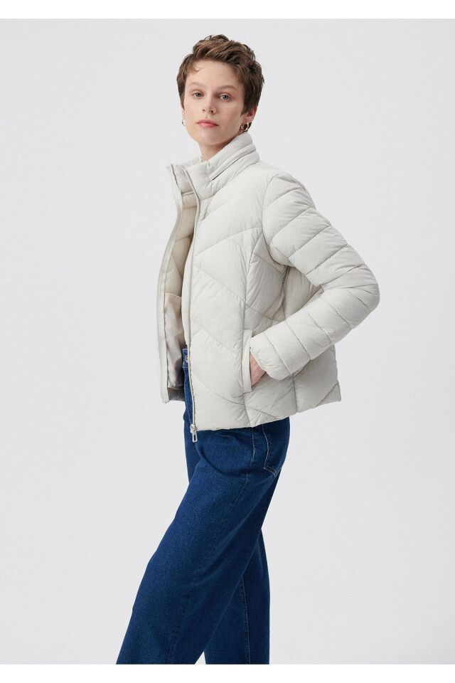 MAVİ KADIN DİK YAKA CEKET Pus Gri 110698-27105 Standart - XS