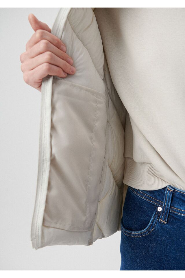 MAVİ KADIN DİK YAKA CEKET Pus Gri 110698-27105 Standart - XS