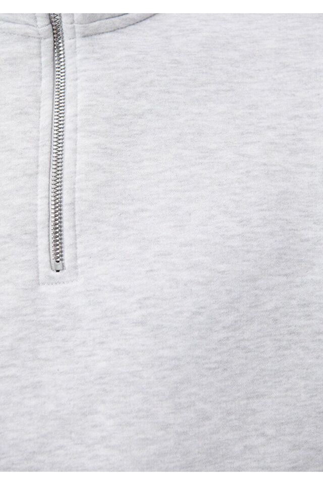 MAVİ ERKEK YARIM FERMUARLI SWEATSHIRT Kar Melanj 0S10034-82498