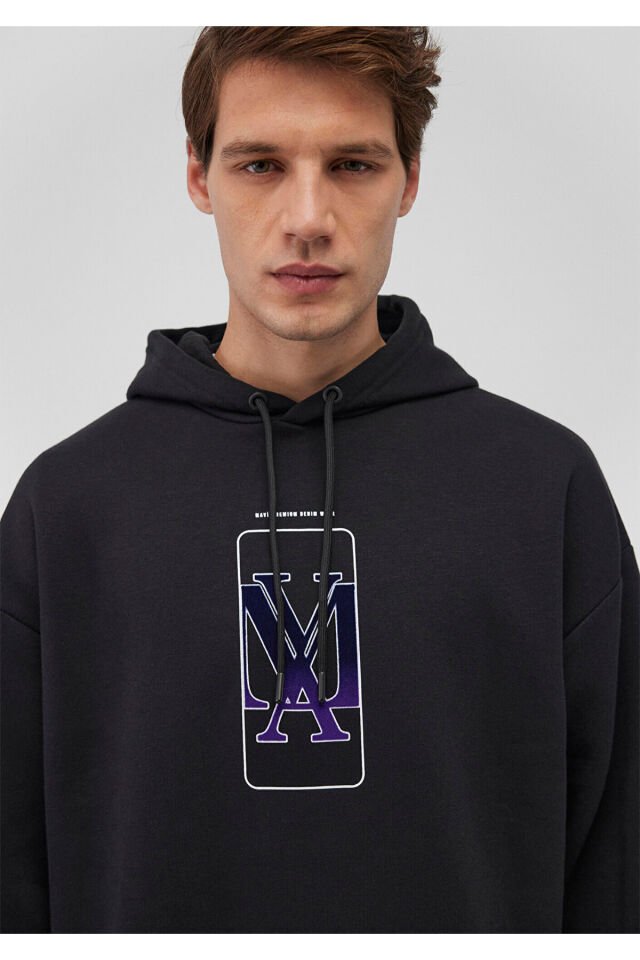 MAVİ ERKEK MAVİ LOGO BASKILI KAPÜŞONLU SWEATSHIRT S 0610958-900