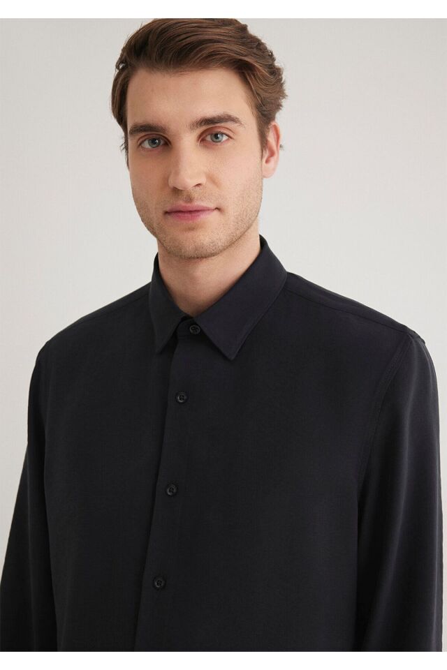MAVİ ERKEK UZUN KOL GÖMLEK Siyah 0211386-900