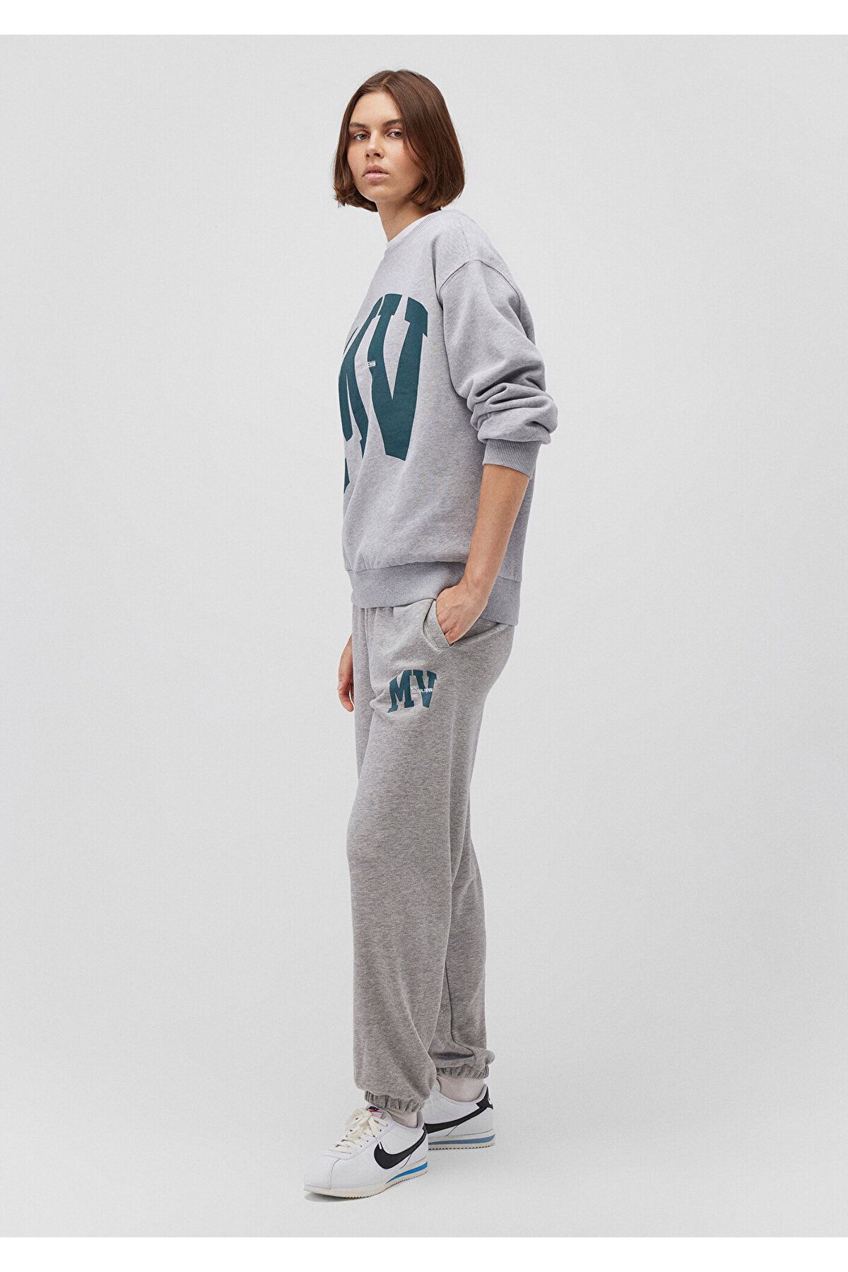 MAVİ KADIN ÖRME PANTOLON  Light Grey Melange 1010802-87033