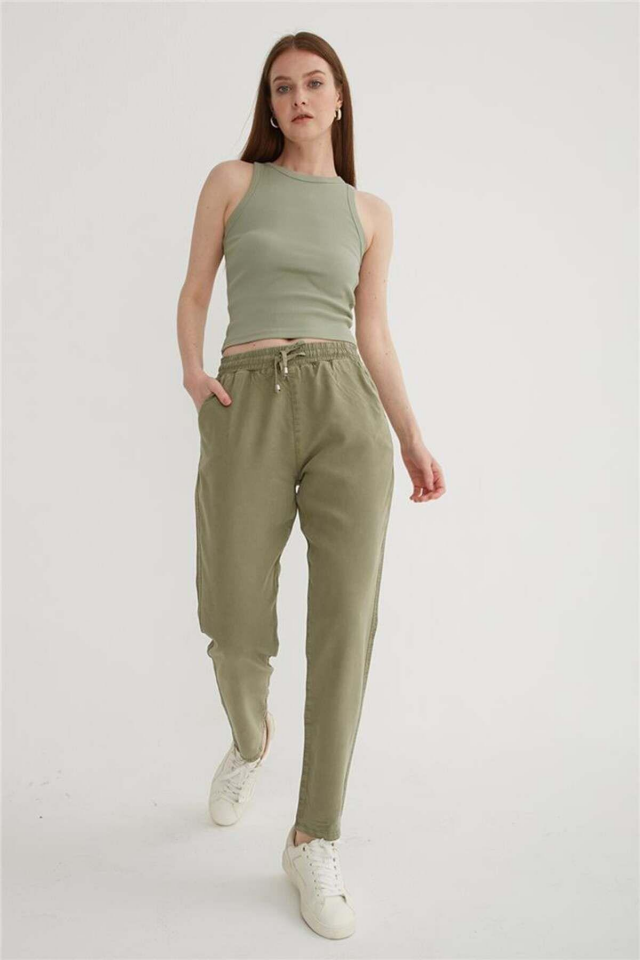 FASHION FRIENDS KADIN BELİ BAĞLAMALI PANTOLON 25Y0477K1