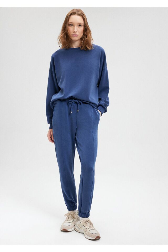 MAVİ KADIN OVERSİZE SWEATSHIRT Derin Mavi 168837-70491
