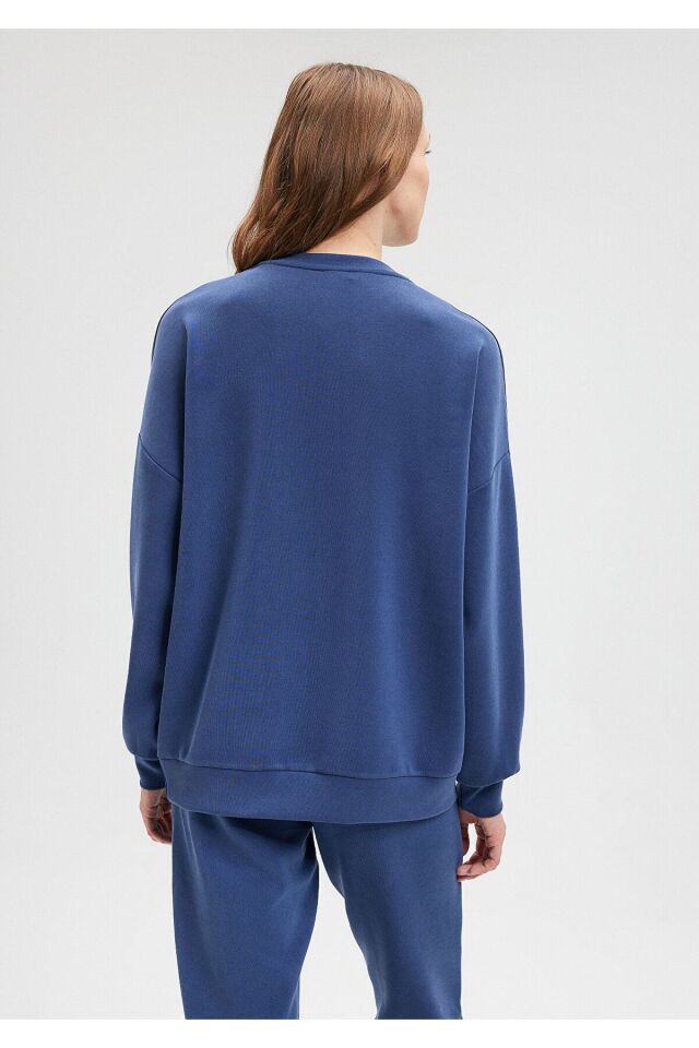 MAVİ KADIN OVERSİZE SWEATSHIRT Derin Mavi 168837-70491