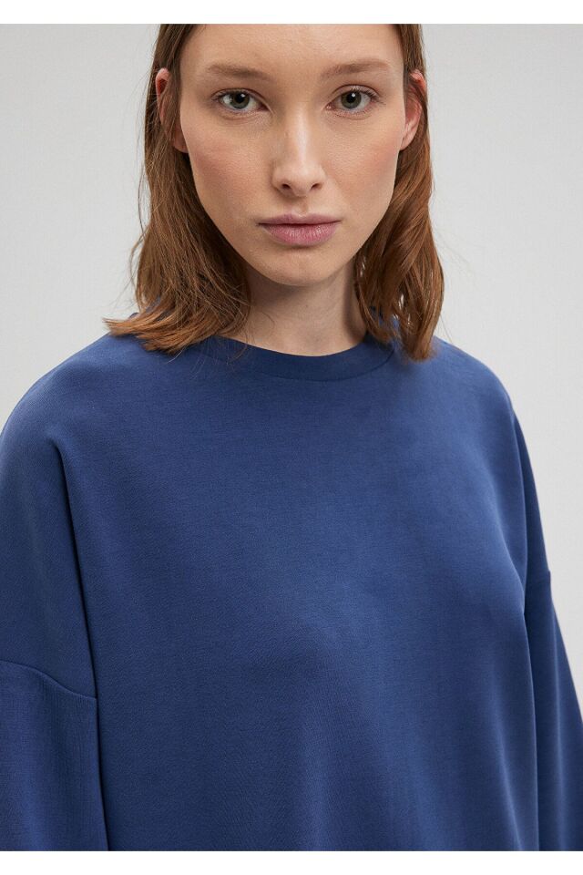 MAVİ KADIN OVERSİZE SWEATSHIRT Derin Mavi 168837-70491