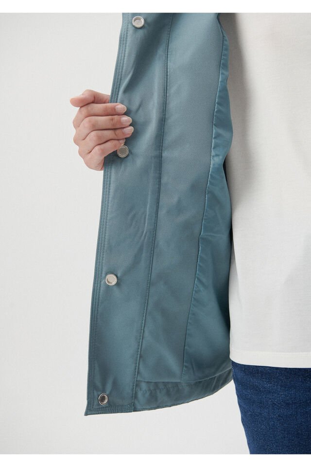 MAVİ KADIN KAPÜŞONLU CEKET Göl Mavisi 1110014-81324 MAVİ - M