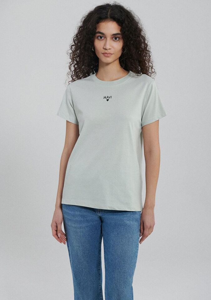 MAVİ KADIN LOGO TIŞORT Sis Yeşil 1612244-70148 YEŞİL - M