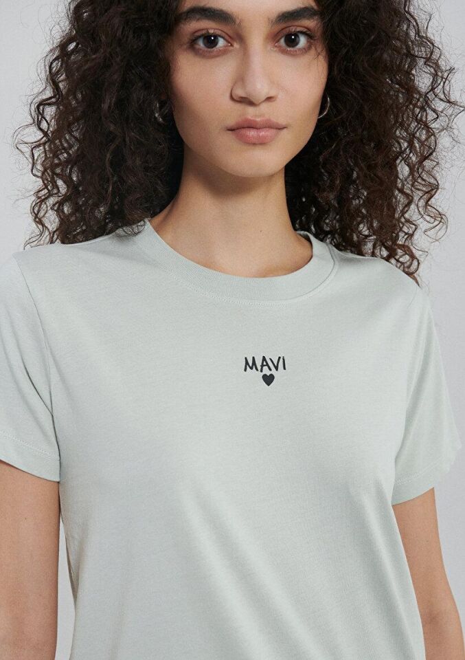 MAVİ KADIN LOGO TIŞORT Sis Yeşil 1612244-70148 YEŞİL - M