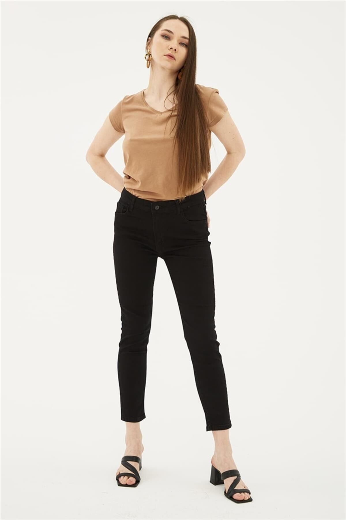 FASHION FRIENDS KADIN DENİM PANTOLON 23Y-PNT0565K1 SİYAH - 29