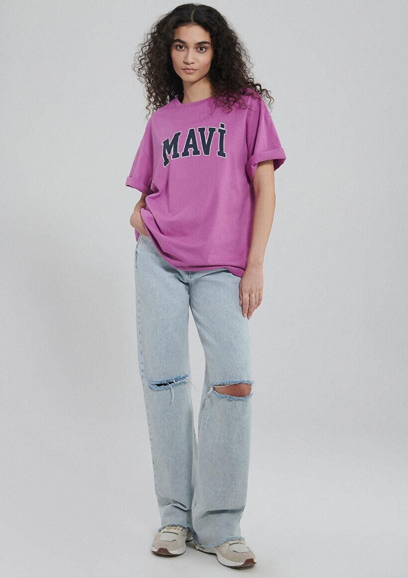 MAVİ KADIN MAVİ BASKILI TİŞÖRT Açık Mor 1600843-84032