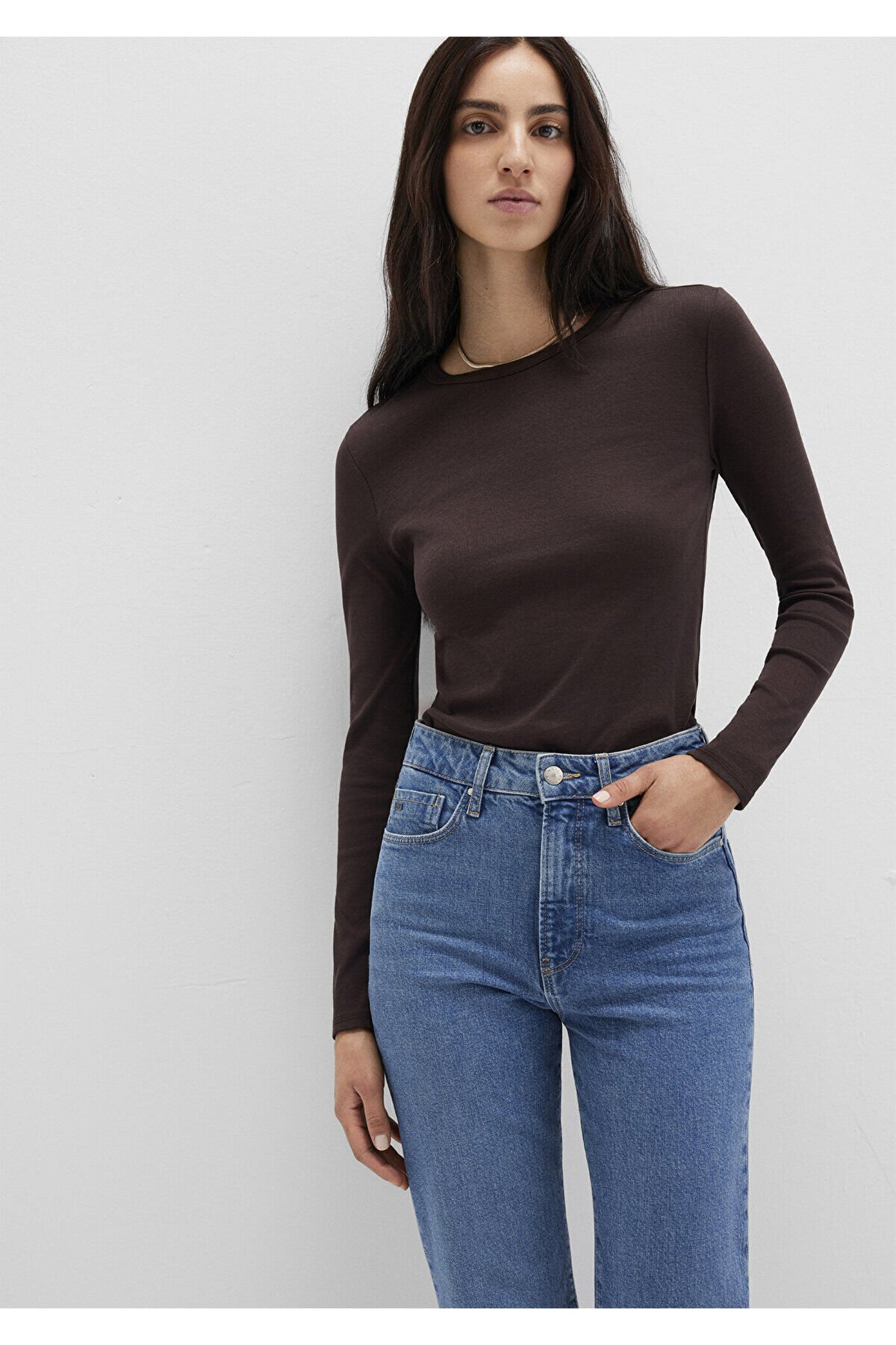 MAVİ KADIN UZUN KOLLU BASIC Black Coffee 1613619-70240