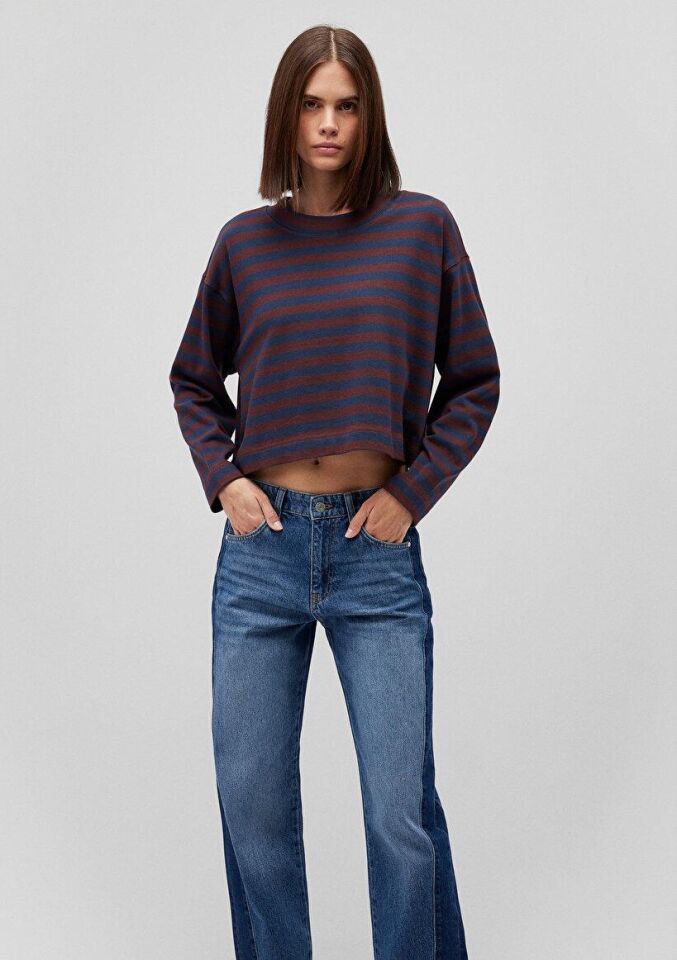 MAVİ KADIN UZUN KOLLU PENYE Mood Indigo Çizgili 1612595-85552