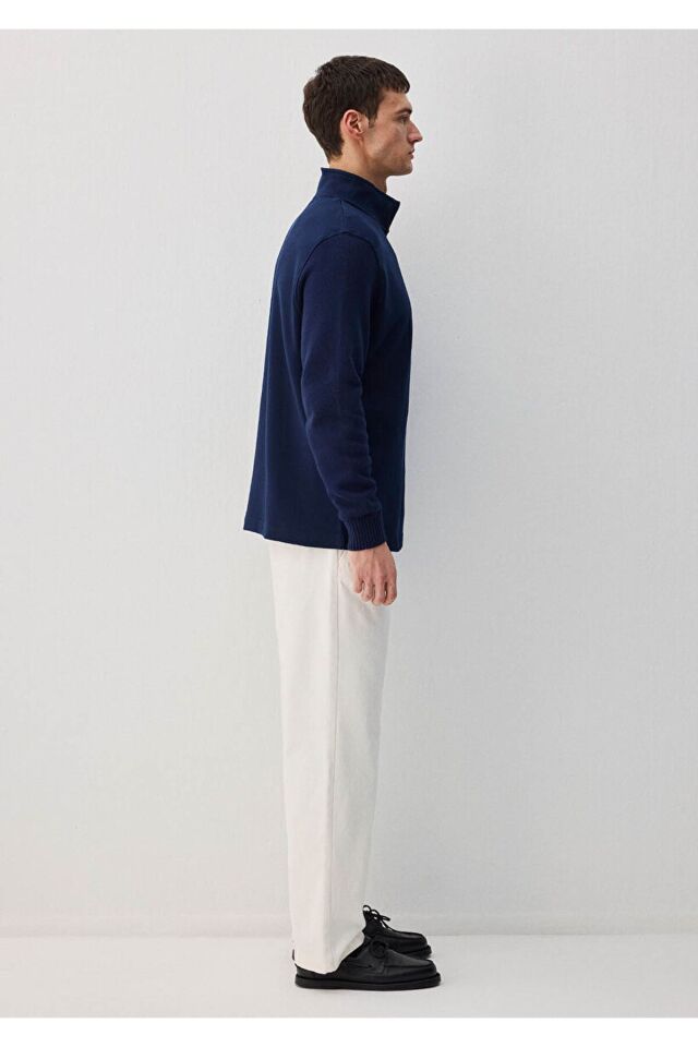 MAVİ ERKEK HALF ZIP SWEATSHIRT Derin Lacivert 0S10319-70497