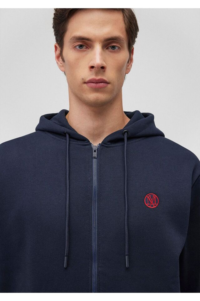 MAVİ ERKEK FERMUARLI SWEATSHIRT Gece Lacivert 066979-70490
