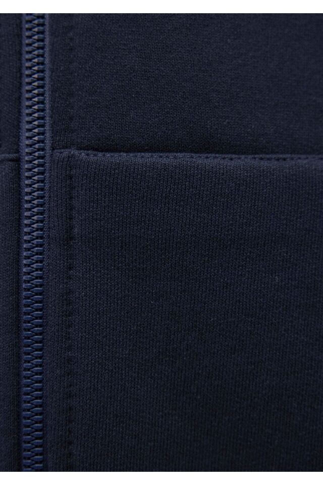 MAVİ ERKEK FERMUARLI SWEATSHIRT Gece Lacivert 066979-70490
