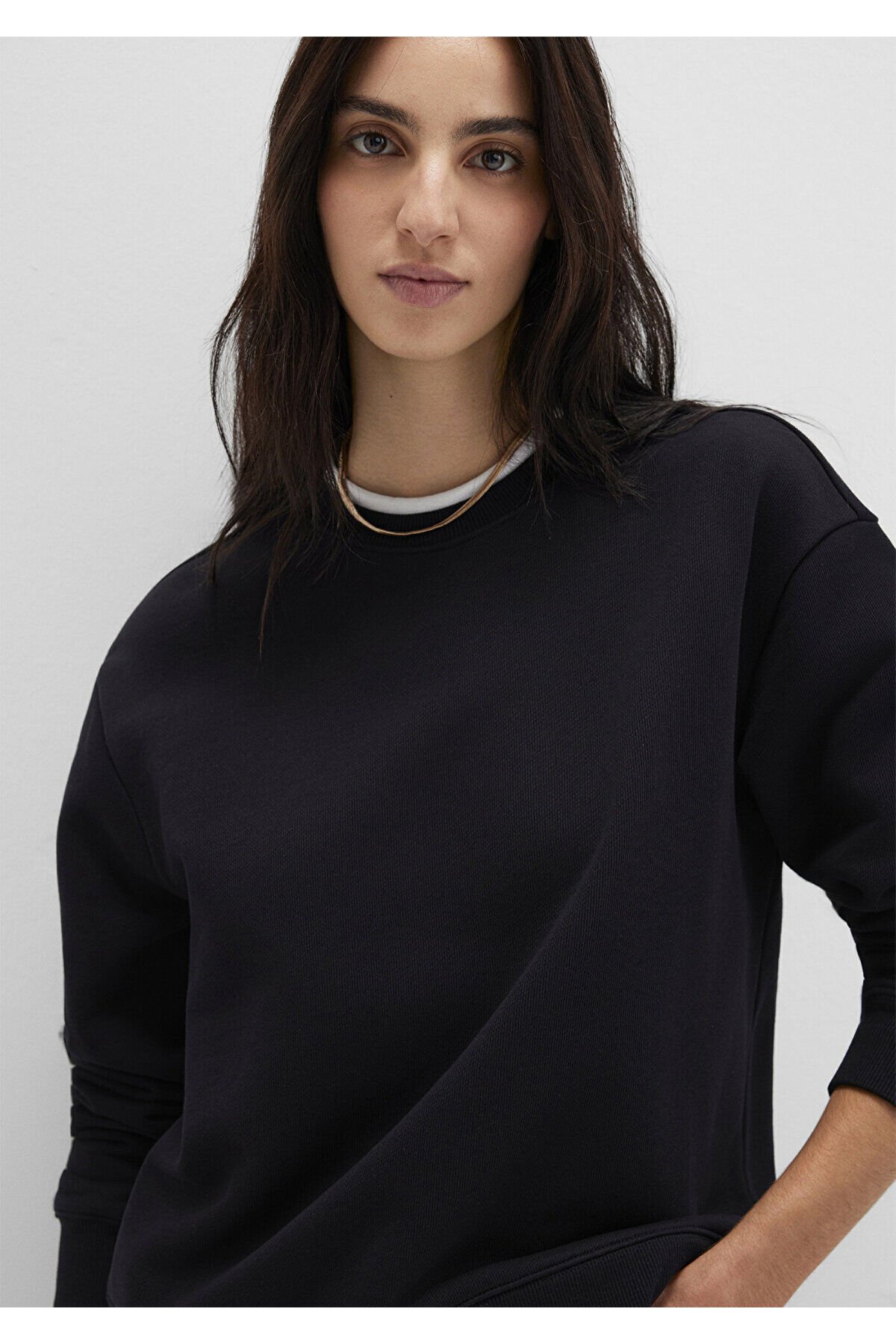 MAVİ KADIN YUVARLAK YAKA SWEATSHIRT Siyah 1S10435-900