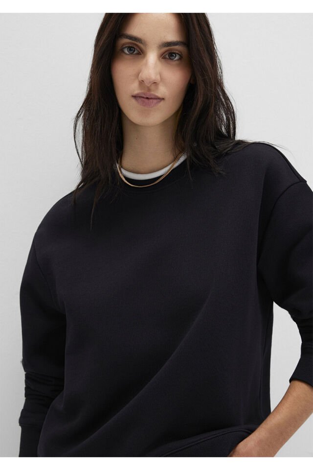 MAVİ KADIN YUVARLAK YAKA SWEATSHIRT Siyah 1S10435-900