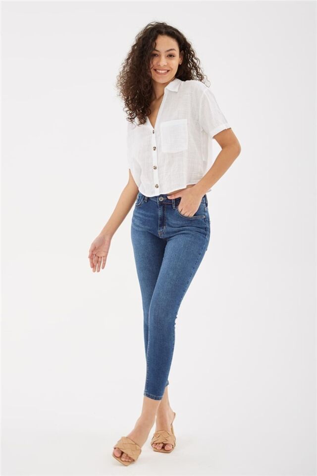 FASHION FRIENDS KADIN DENİM PANTOLON 23Y-PNT0565K1 MAVİ - 30