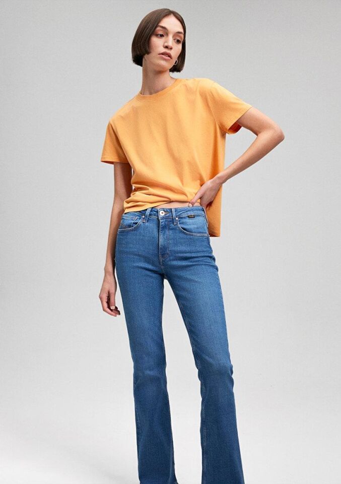 MAVİ KADIN YUVARLAK YAKA TİŞÖRT Apricot Tan 1600955-71405