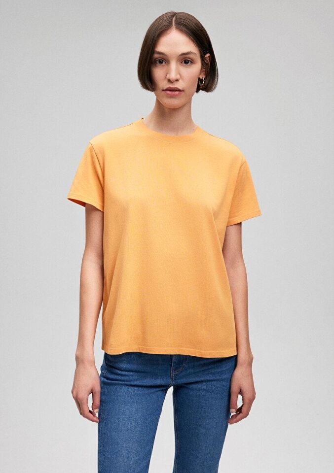MAVİ KADIN YUVARLAK YAKA TİŞÖRT Apricot Tan 1600955-71405